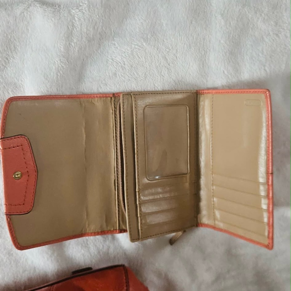 Coach Orange Coral Genuine Leather Satchel Handbag Purse G1273-F19247 12” X 7.5” - Picture 9 of 16